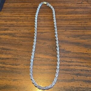 Silver Rope Chain Necklace made In Italy 925 Sterling Silver 18 Inch